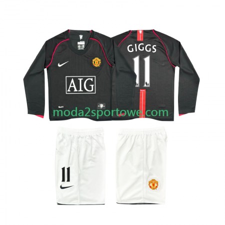 Koszulka Manchester United GIGGS 11 2007 2008 Retro Dziecięcy Wyjazdowe Stroje Piłkarskie Długi Rękaw